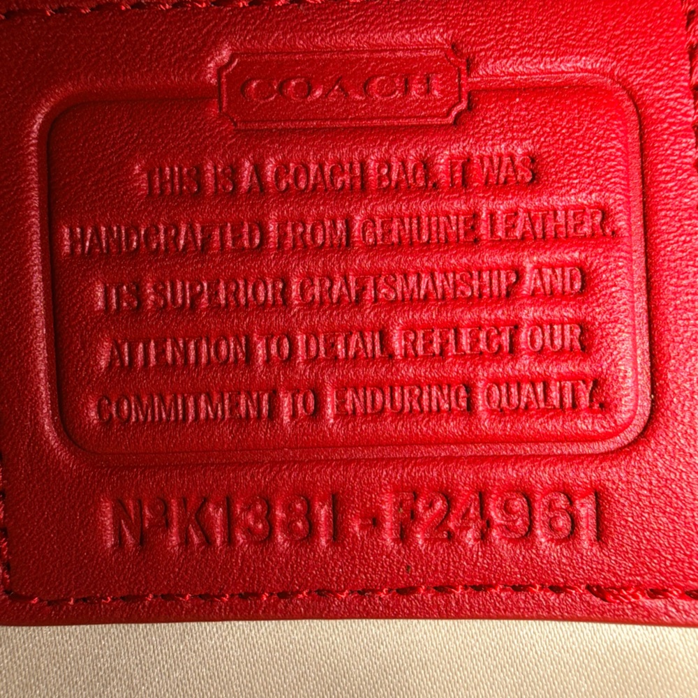 Coach Campbell Legacy Red Leather Handbag Gold Hardware Near New Condition ❤️ - Picture 9 of 15